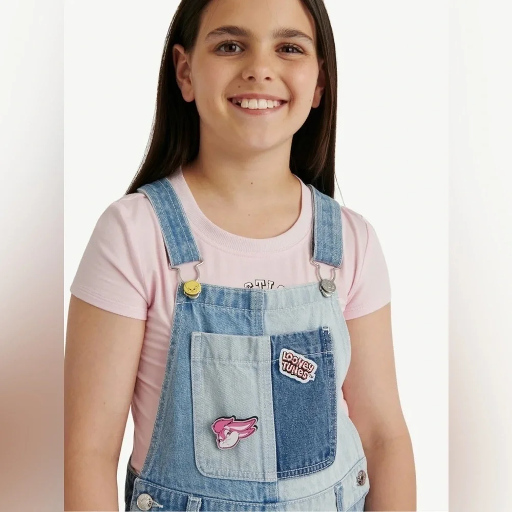 Vintage Justice LooneyTunes Blue Denim Overalls